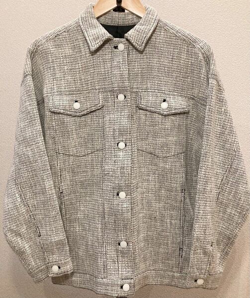 ツイードジャンパー　Soft tweed overジャンパー　ジャケット　アウター　ブルゾン　オーバーサイズ　ツイード　Gジャン