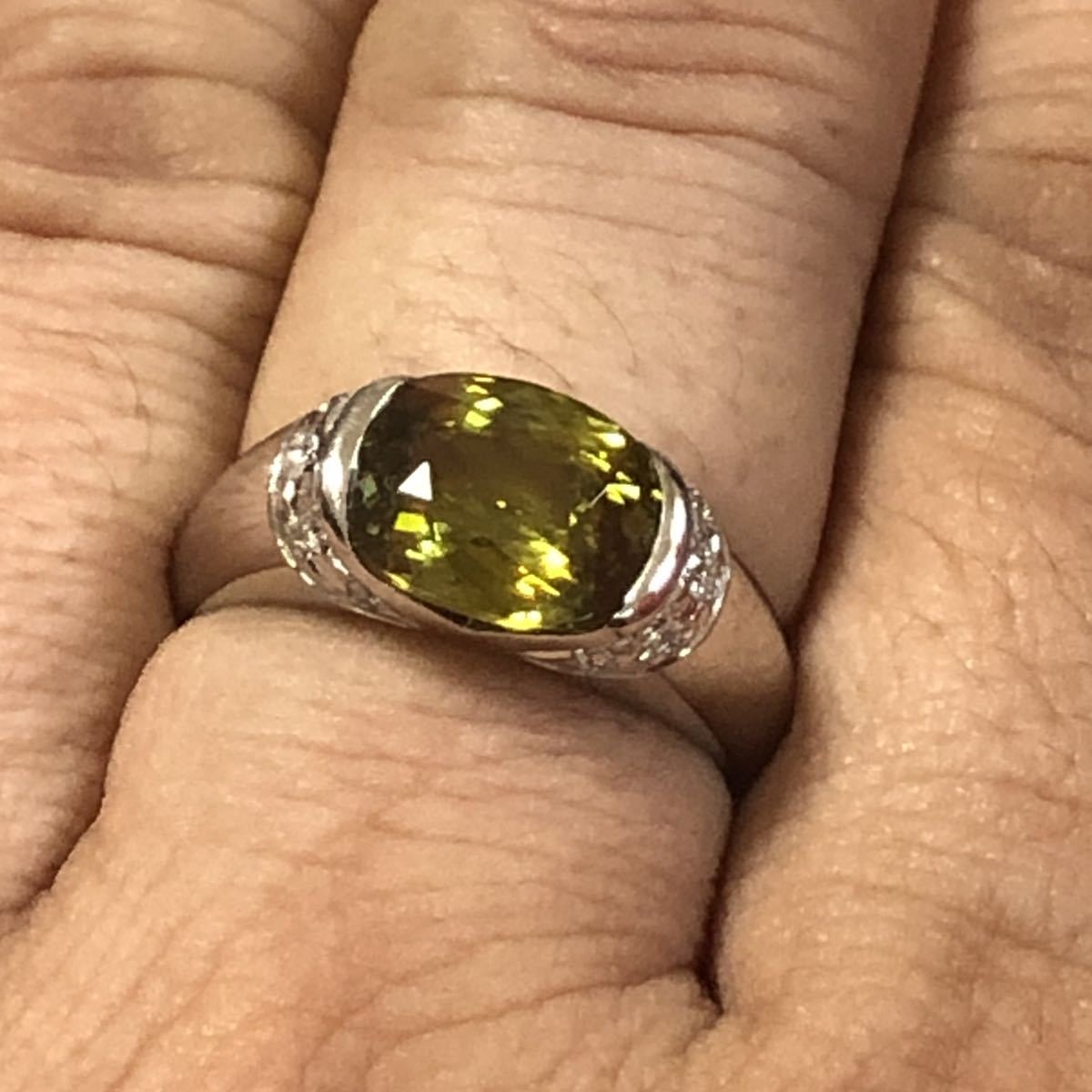 後払い手数料無料】 希少石 スフェーン 1.46ct ダイヤ K18WG