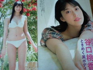 ■『谷口桃香　切り抜き　3枚』美人巨乳アイドル　ビキニ水着