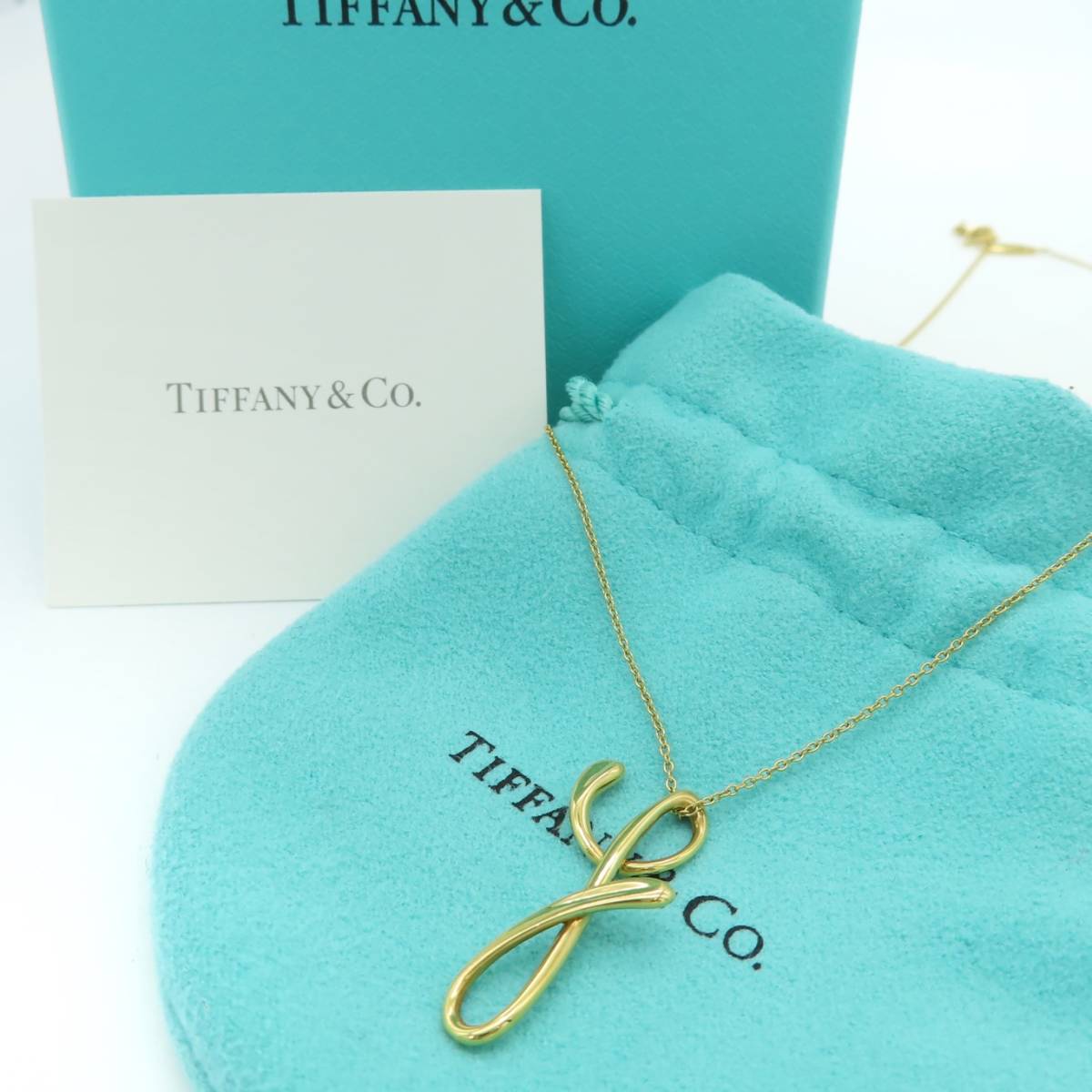 超激安新作 Tiffany イニシャル K レター ゴールド ネックレス OO49の