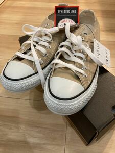 【新品　INDIVI】 CONVERSE スニーカー　CANVAS ALL STAR COLORS OX ベージュ USA製