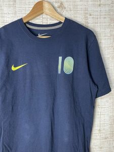 ☆US古着 NIKE ナイキ Tシャツ スポーツ プリント 両面プリント バックプリント ネイビー紺【M】コットン　　　　　◆3388◆