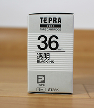 ◆未使用品◆TEPRA 純正品 テプラPRO テープカートリッジ 幅36mm:ST36K 5個 透明/黒文字 長さ:8m (2743470)_画像7