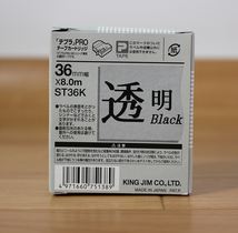 ◆未使用品◆TEPRA 純正品 テプラPRO テープカートリッジ 幅36mm:ST36K 5個 透明/黒文字 長さ:8m (2743470)_画像6