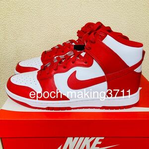 29cm 即決 国内正規新品 NIKE DUNK HIGH RETRO Championship White and Red ナイキ ダンク ハイ レトロ 白赤 DD1399-106