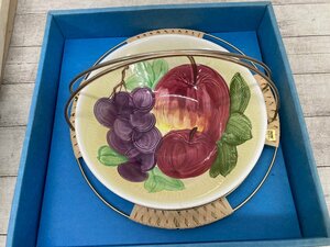 ☆iCorona HAND PAINTED UNDER GLAZED 大皿　深鉢　果物柄　コロナ　ハンドペイント　２３，５ｃｍ　陶器 古美術