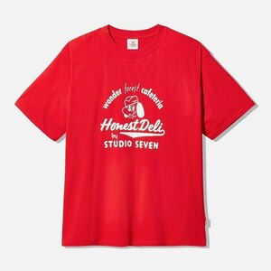 送料無料 新品 完売品 GU × STUDIO SEVEN コットンビックT Tシャツ サイズM レッド スタジオセブン Honest Deli EXILE 三代目JSB NAOTO