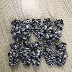 ギンガムチェック くま パーツ ハンドメイド