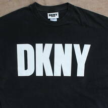 1990s DKNY ヴィンテージTシャツ USA製アメリカ JEANS ダナキャラン ブラック フェード ワンサイズ シングルステッチ ニューヨーク古着XL_画像5