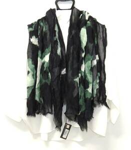 326 new goods [Roberto Cavalliro belt kavali] Italy made green & black scarf stole spring thing stylish Europe accessory 