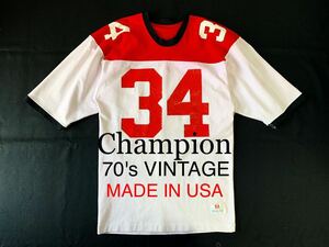 70's VINTAGE Champion メッシュ フットボールTシャツ アスレチック ナンバリング USA製 チャンピオン ヴィンテージ 70年代製 US古着