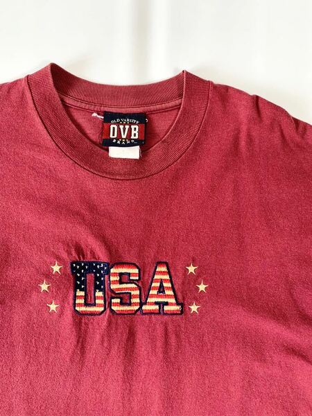 VINTAGE Tシャツ USA刺繍柄 半袖Tシャツ OVB OLD VARSITY BRAND 星条旗柄 スター&バーズ US古着 輸入古着 ビンテージ tシャツ polo