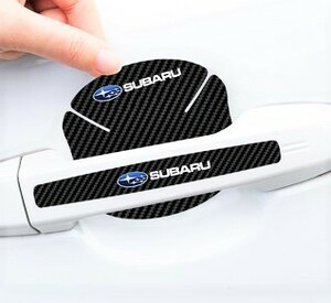  new arrivals limitation scratch prevention protection door handle carbon sticker left right 1 set SUBARU