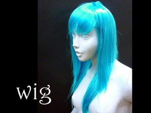  wig [25] long hair - blue fashion accessories katsula hair - accessory cosplay party mannequin ./21