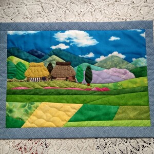古民家風景タペストリー♪ハンドメイド♪手作りキルトタペストりー♪