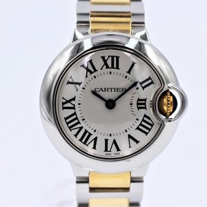 【カルティエ】 腕時計　バロンブルーSM　28mm　W69007Z3　YG×SS　クォーツ　中古品