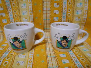 ♪ディズニー美品東京ディズニーランド20thアニバーサリー陶器製カップ３個セット
