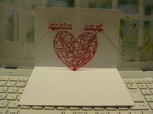  pop up cut .. specification . line cut .. Mini type Heart. red thread 