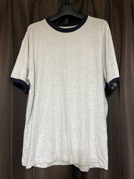 【非売品】リンガーTシャツ 無地 グレー ネイビー サイズXL(美品)