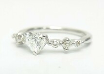 ハートカット/上質天然ダイヤモンド0.334ct/プラチナ/ピンキーリング/小指/婚約/ブライダル/送料無料/商品動画_画像3