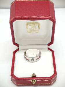 【訳あり】Cartier カルティエ ラブリング K18WG / ＃64 / 10.3g / 23号相当 指輪 ケース付き 4-10810b