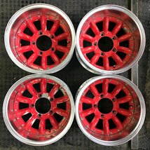 管理番号：Ｗ3-231【4本価額】【15×8.5J 5x139.7 ET-34 ハブ110】デセム10・ジムニージープ等・レッド系・店頭直接引取・購入可能_画像1