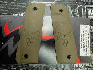 実物 LOKGRIPS 1911 フルサイズ パニッシャー SOLID FDE G10製 グリップ