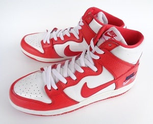 10983■17年製 NIKE SB ZOOM DUNK HIGH PRO ナイキ ズーム ダンク ハイ プロ 白 赤 エナメル 27 cm 854851-661 エアフォース