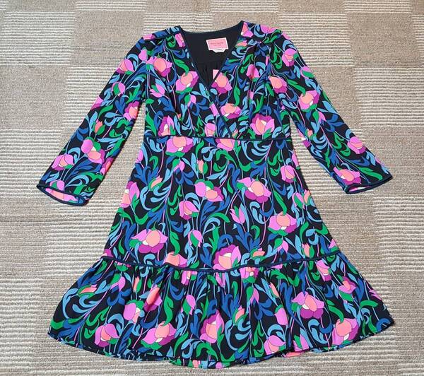 新品 送料無料US0号 155/80A Kate Spade Newyork ケイトスペード ニューヨーク フローラル スワール ワンピース