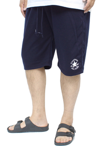 【新品】 2L ネイビー コンバース(CONVERSE) ショートパンツ メンズ 大きいサイズ ロゴ 刺繍 スウェット 裏毛 ショーツ ハーフパンツ