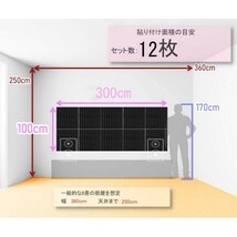 吸音材 防音シート 壁 波型 50x50cm 厚み4cm 12枚セット 防音材 壁 吸音シート 緩衝材 ウレタンフォーム スポンジ 高密度 音楽計画_画像6