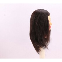 カットマネキン 人毛100％ カットモデル プロ仕様 カットウィッグ ロングヘア ヘアカット練習 ヘアカット 美容室 ナチュラルブラック_画像7