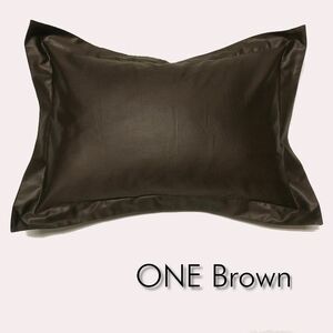 Mサイズ枕カバー ワン ブラウン 無地 額縁 ピローケース 43×63cm