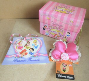 ☆ディズニープリンセス Disney PRINCESS Music BOX ミニーちゃんのピンどめ メモ帳◆お姫様になれる3点セット791円