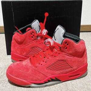 【新品未使用】27.5cm Nike Air Jordan 5 Ratro Red Suede ナイキ エアジョーダン5 レトロ レッドスエード US9.5 136027-602