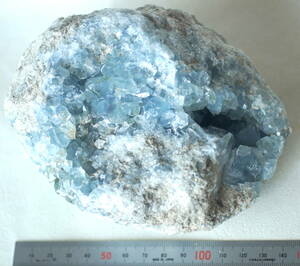 特大！天然石 セレスタイト 結晶 パワーストーン 約2kg 天青石 9-21