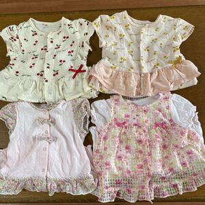 ロンパース 女の子80 ブランドまとめ売り アプレレクール2枚 BEBEべべ2枚