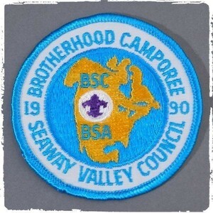 AM48 90s BROTHERHOOD CAMPOREE SEAWAY VALLEY COUNCIL BSA BSC ボーイスカウト ワッペン パッチ ロゴ エンブレム 輸入雑貨 刺繍