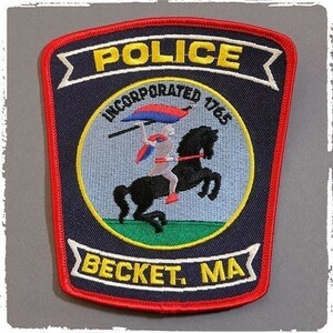 PA12 USA輸入 マサチューセッツ州 ベケット ポリス 警察 ワッペン Becket Police Department ポリスマン