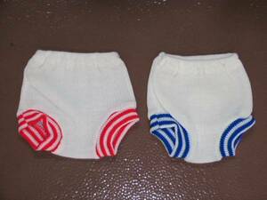 * Showa Retro * child knitting wool diaper cover ( blue )*24 months rom and rear (before and after) * shop front stock goods 