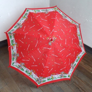 昭和 レトロ 子供用 古い 傘 HAPPY DAY HAPPY TIME 少女 古い商店 ストック品 未使用ですが経年劣化あり