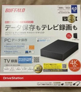 外付け HDD Buffalo　HD-EDS4U3-BC ブラック 使用少 外付けHDD