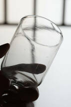 古い手吹きガラスのシンプルな筒型の玉ステム ビストログラス / 19世紀・フランス / 硝子 ワイングラス アンティーク 古道具 D_画像5