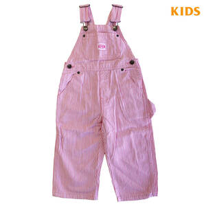 KEY キー　トドラー　オーバーオール　 BIB OVERALL　ピンクストライプ サイズ 6　ビブ KIDS TODDLER 子供服 キッズ