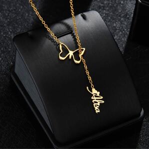 オーダーメイド 蝶&カスタムロゴネックレス