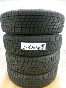 L-4201 溝あり 中古スタッドレス ブリヂストン ICE PARTNER 165/70R14 81Q (4本)