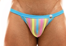 即決新品 MODUS VIVENDI モーダスビベンディ SUN TANNING Swim Bikini brief-L- ビキニブリーフ 青黄桃色 現品表記サイズ L_画像9