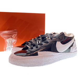 ▲NIKE ナイキ × Sacai サカイ BLAZER LOW BLACK WHITE ブレーザー ロー ブラック ホワイト DM6443-001 28cm 104