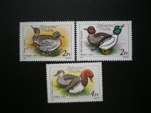 ハンガリー発行 カモ科のマガモなどカモ科の鳥類切手 ５種完＆小型シート ＮＨ 未使用_画像2