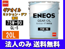 ENEOS モーターシリーズ エネオス ギアオイル ミッション デフ兼用 20L ペール缶 75W-90 75W90 49716 同梱不可 法人のみ送料無料_画像1